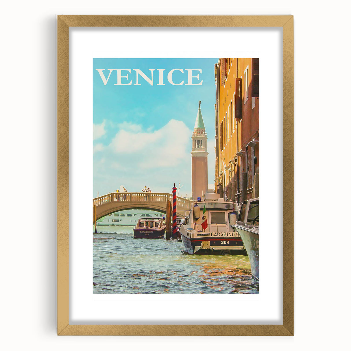 Retro Venice Travel Poster – Vintage Prints of Venice Canal