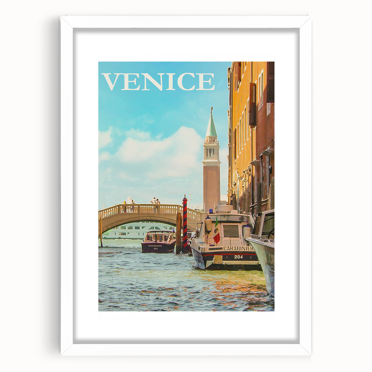 Retro Venice Travel Poster – Vintage Prints of Venice Canal