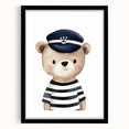 Boys Room Wall Art - Sailor Bear Kids Wall Art for Nursery