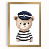 Boys Room Wall Art - Sailor Bear Kids Wall Art for Nursery