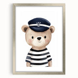 Boys Room Wall Art - Sailor Bear Kids Wall Art for Nursery