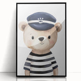 Boys Room Wall Art - Sailor Bear Kids Wall Art for Nursery