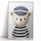 Boys Room Wall Art - Sailor Bear Kids Wall Art for Nursery