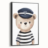 Boys Room Wall Art - Sailor Bear Kids Wall Art for Nursery