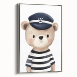 Boys Room Wall Art - Sailor Bear Kids Wall Art for Nursery