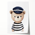 Boys Room Wall Art - Sailor Bear Kids Wall Art for Nursery