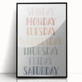 Days of the Week Kids Educational Wall Art - Learning Poster for Classrooms