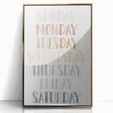 Days of the Week Kids Educational Wall Art - Learning Poster for Classrooms