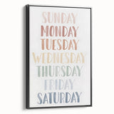Days of the Week Kids Educational Wall Art - Learning Poster for Classrooms