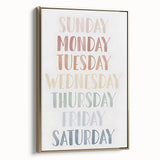 Days of the Week Kids Educational Wall Art - Learning Poster for Classrooms