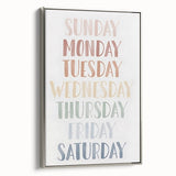 Days of the Week Kids Educational Wall Art - Learning Poster for Classrooms