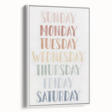 Days of the Week Kids Educational Wall Art - Learning Poster for Classrooms