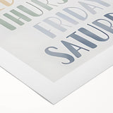 Days of the Week Kids Educational Wall Art - Learning Poster for Classrooms