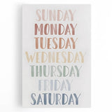 Days of the Week Kids Educational Wall Art - Learning Poster for Classrooms