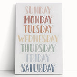 Days of the Week Kids Educational Wall Art - Learning Poster for Classrooms