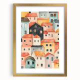 Colorful Village Nursery Wall Art – Kids Room & Baby Decor