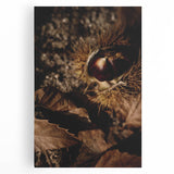 Large black and white stretched canvas depicting a stylized fall tree, ideal for kitchen wall art.