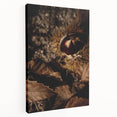 Large canvas depicting a stylized fall landscape in warm orange and brown tones, ideal for kitchen wall art.