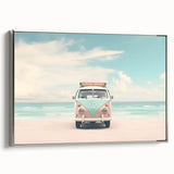 Landscape art painting featuring a colorful summer scene on a framed canvas, ideal for brightening a living room.