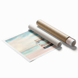 Extra large rolled canvas print featuring a floral art design in pastel shades, suitable for bathroom or living room decor.