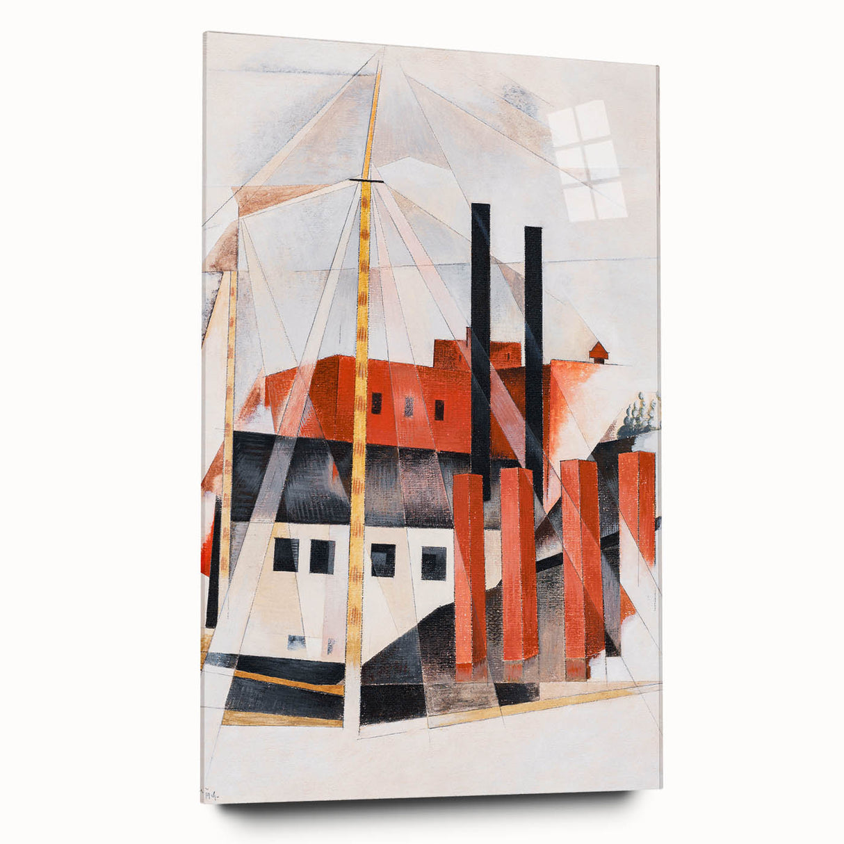 Modern Industrial Art - Abstract Contemporary Red & Black Design