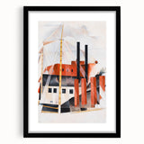 Modern Industrial Art - Abstract Contemporary Red & Black Design