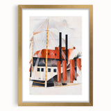 Modern Industrial Art - Abstract Contemporary Red & Black Design