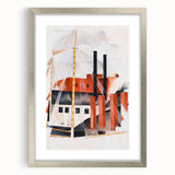 Modern Industrial Art - Abstract Contemporary Red & Black Design