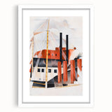 Modern Industrial Art - Abstract Contemporary Red & Black Design