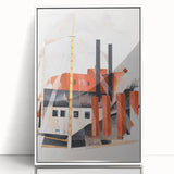 Modern Industrial Art - Abstract Contemporary Red & Black Design