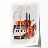 Modern Industrial Art - Abstract Contemporary Red & Black Design