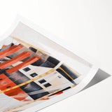 Modern Industrial Art - Abstract Contemporary Red & Black Design