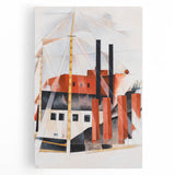 Modern Industrial Art - Abstract Contemporary Red & Black Design