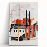 Modern Industrial Art - Abstract Contemporary Red & Black Design