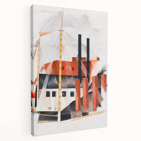 Modern Industrial Art - Abstract Contemporary Red & Black Design