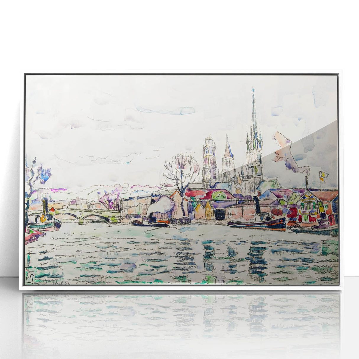 Modern Wall Art: River Scene Rouen by Paul Signac for Unique Decor