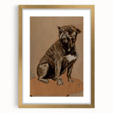 Modern Animal Portrait - Abstract Dog Art in Neutral Tones