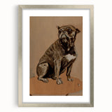 Modern Animal Portrait - Abstract Dog Art in Neutral Tones
