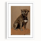 Modern Animal Portrait - Abstract Dog Art in Neutral Tones