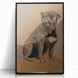 Modern Animal Portrait - Abstract Dog Art in Neutral Tones
