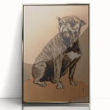 Modern Animal Portrait - Abstract Dog Art in Neutral Tones