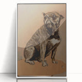 Modern Animal Portrait - Abstract Dog Art in Neutral Tones