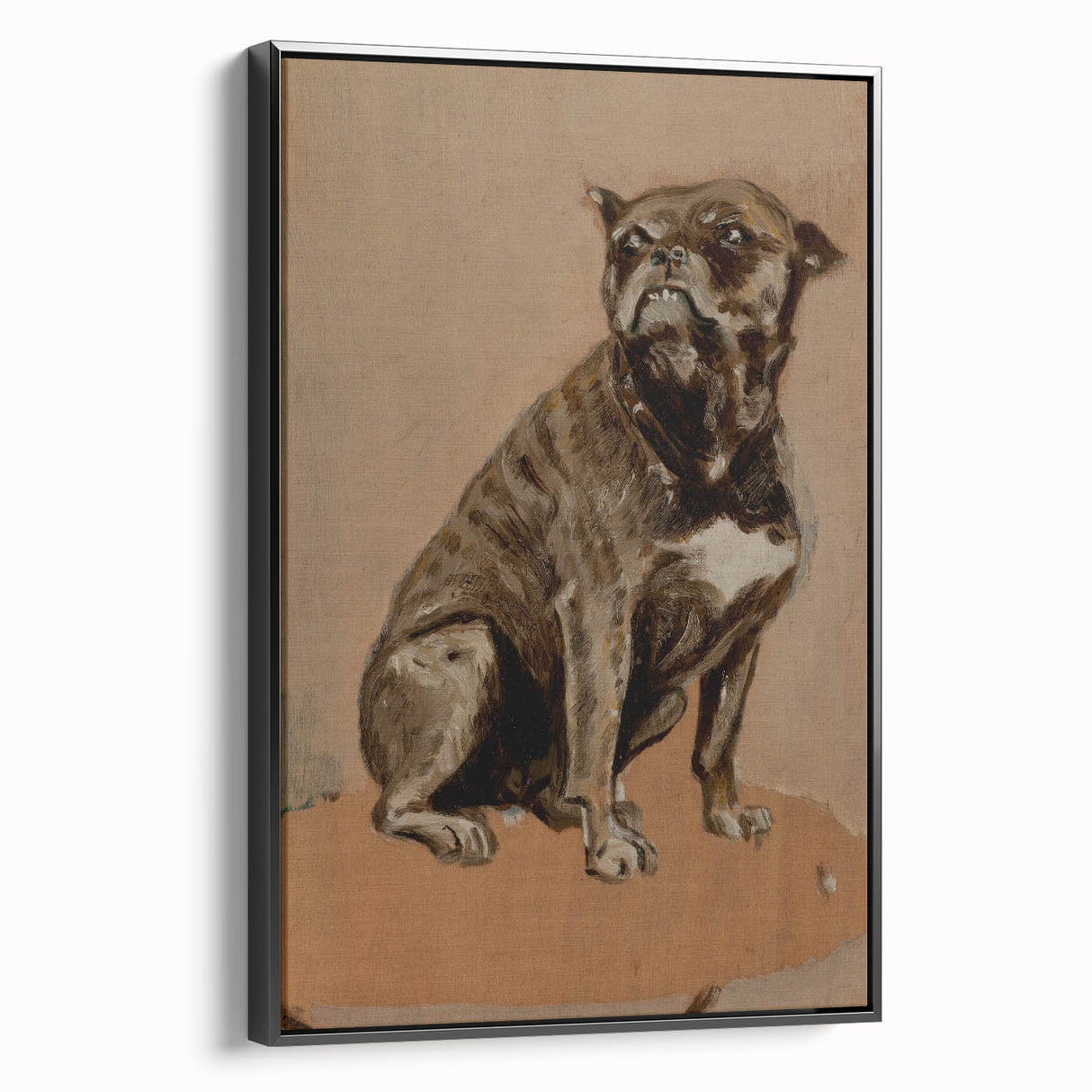 Modern Animal Portrait - Abstract Dog Art in Neutral Tones