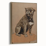 Modern Animal Portrait - Abstract Dog Art in Neutral Tones