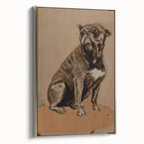 Modern Animal Portrait - Abstract Dog Art in Neutral Tones