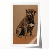 Modern Animal Portrait - Abstract Dog Art in Neutral Tones