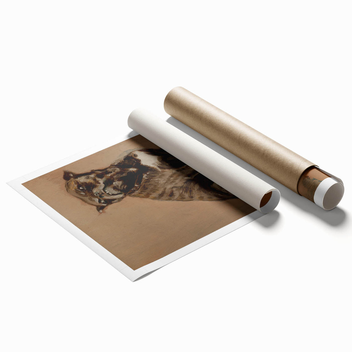 Modern Animal Portrait - Abstract Dog Art in Neutral Tones