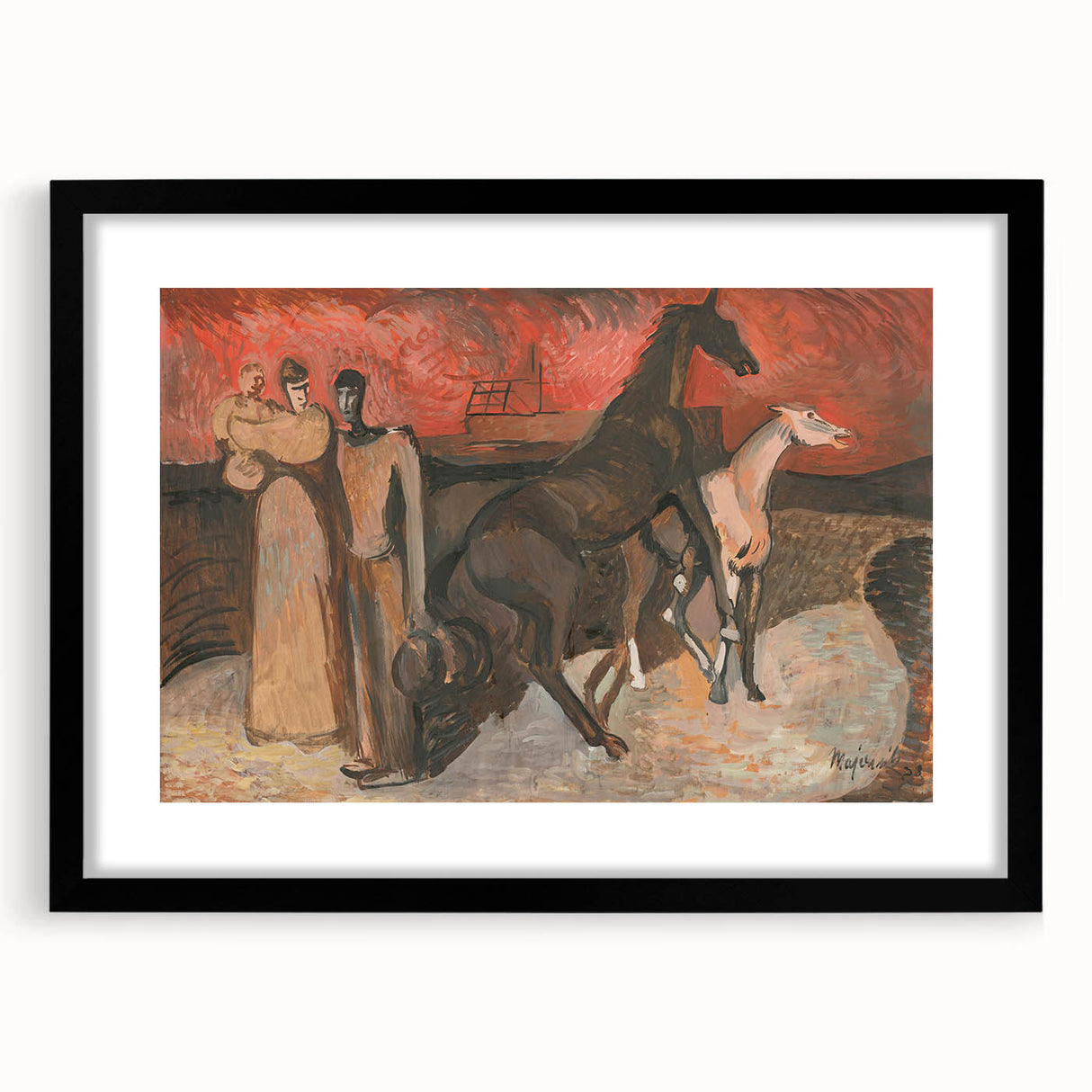Modern Expressionist Art: Fire and Refugees by Cyprián Majerník
