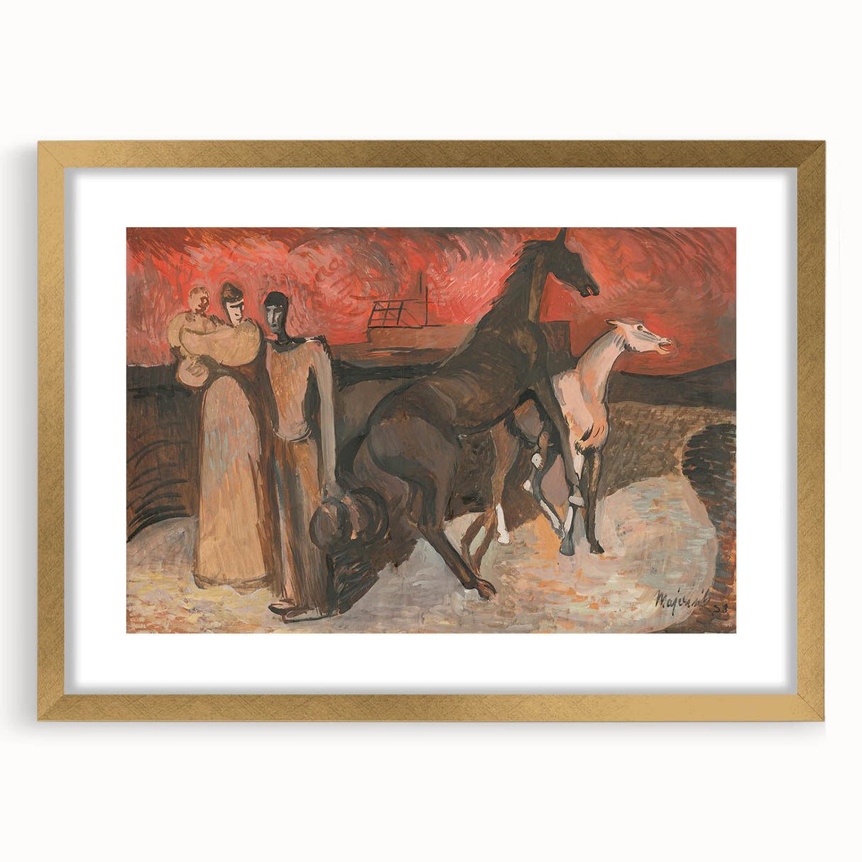 Modern Expressionist Art: Fire and Refugees by Cyprián Majerník