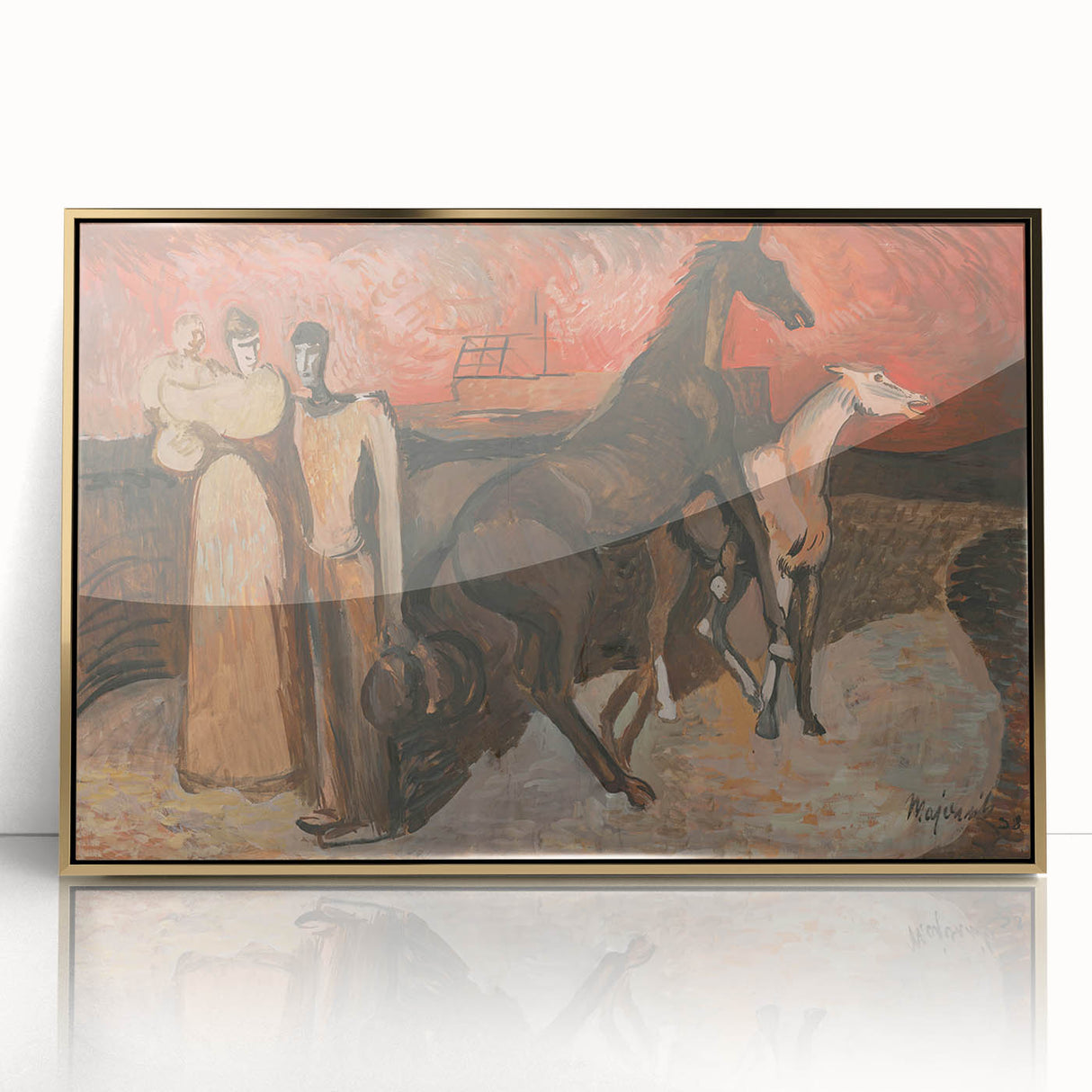 Modern Expressionist Art: Fire and Refugees by Cyprián Majerník